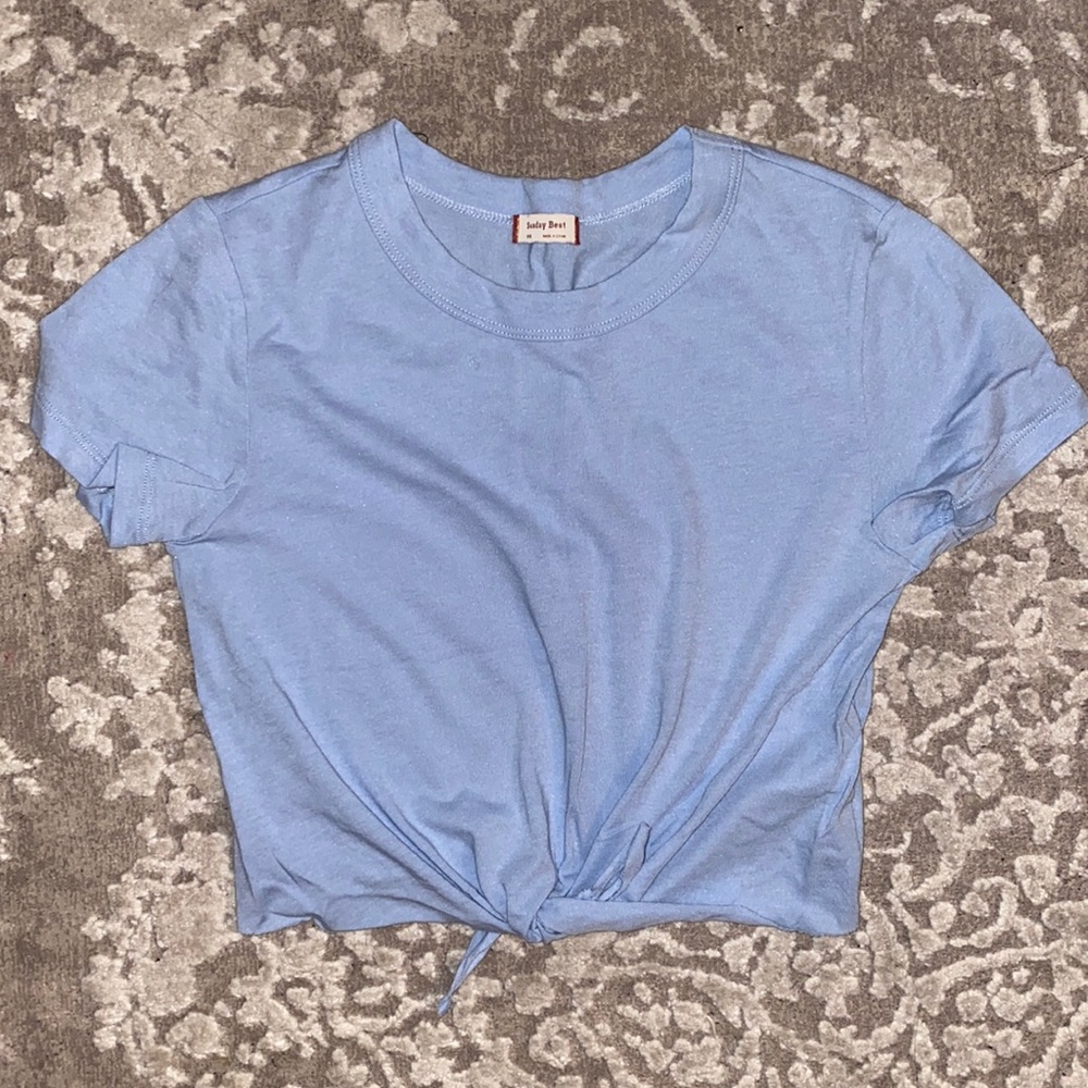 Blue crop top
